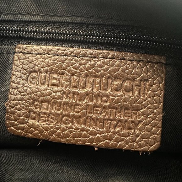 Guei Lutucchi Milano Genuine Leather Clutch Italian Design Crown Logo - Picture 6 of 14